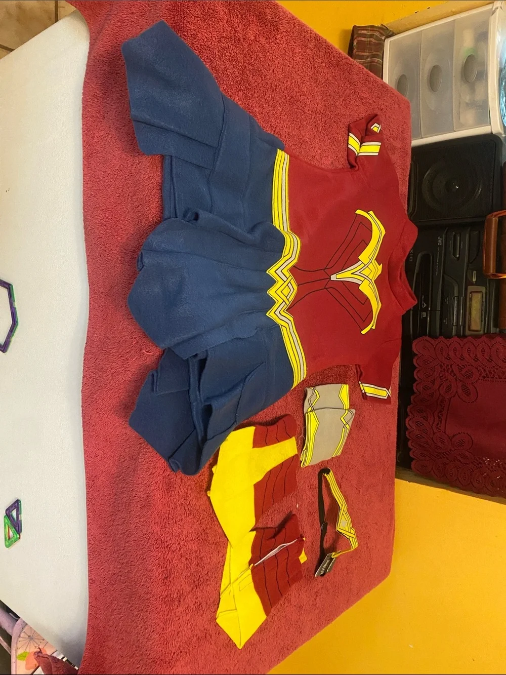 Wonder Woman Toddler Costume - Red, Blue & Gold Superhero Dress